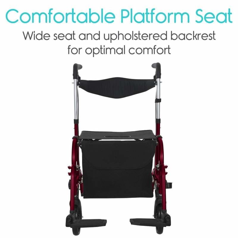Vive Hybrid Wheelchair Rollator Combo