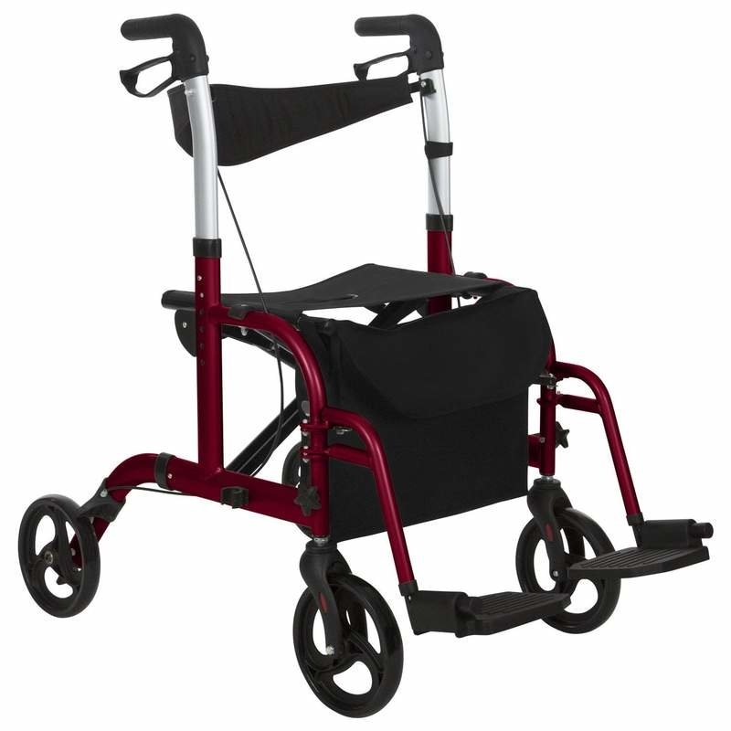 Vive Hybrid Wheelchair Rollator Combo