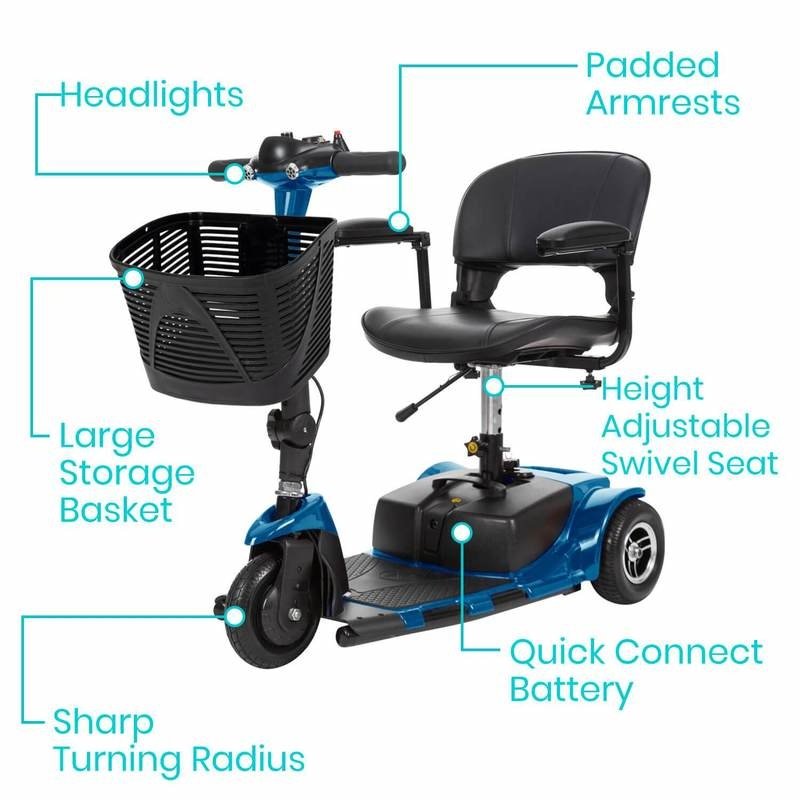 Vive 3 Wheel Mobility Scooter Accessibility Medical Equipment