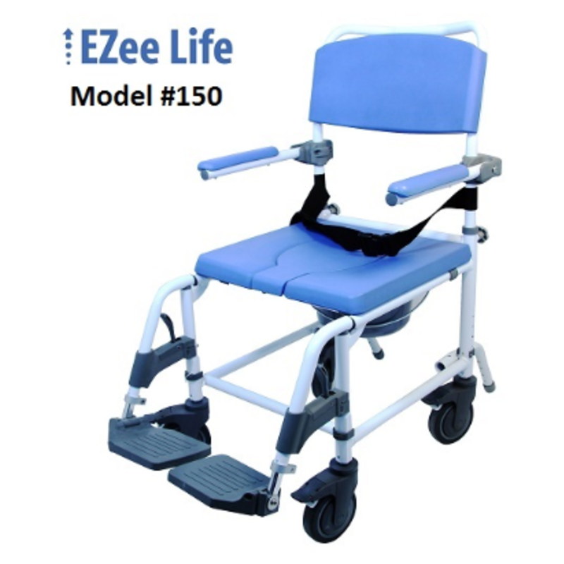 Ezee Life HealthLine Shower Chair Commode 15" (Non-Tilt)