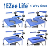 Ezee Life Tilt Commode Shower Wheelchair 18"  W/ 4 Way Seating (Tilt)