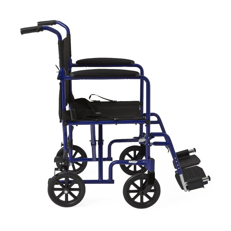 Medline Medline Aluminum Transport Chair with 8" Wheels (Blue)
