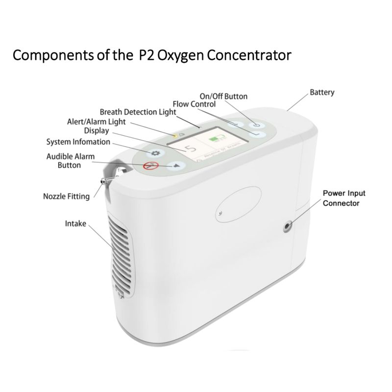 Rhythm Healthcare P2 Portable Oxygen Concentrator - with bag & battery -  Accessibility Medical Equipment ®