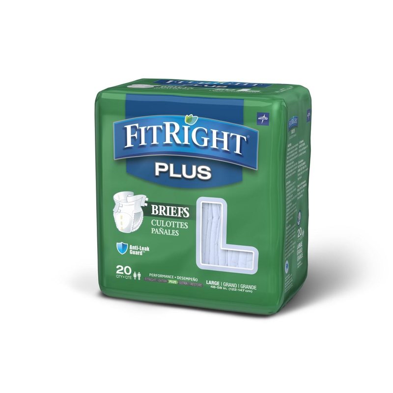 Medline FitRight Plus Incontinence Briefs - Case (80 per case)