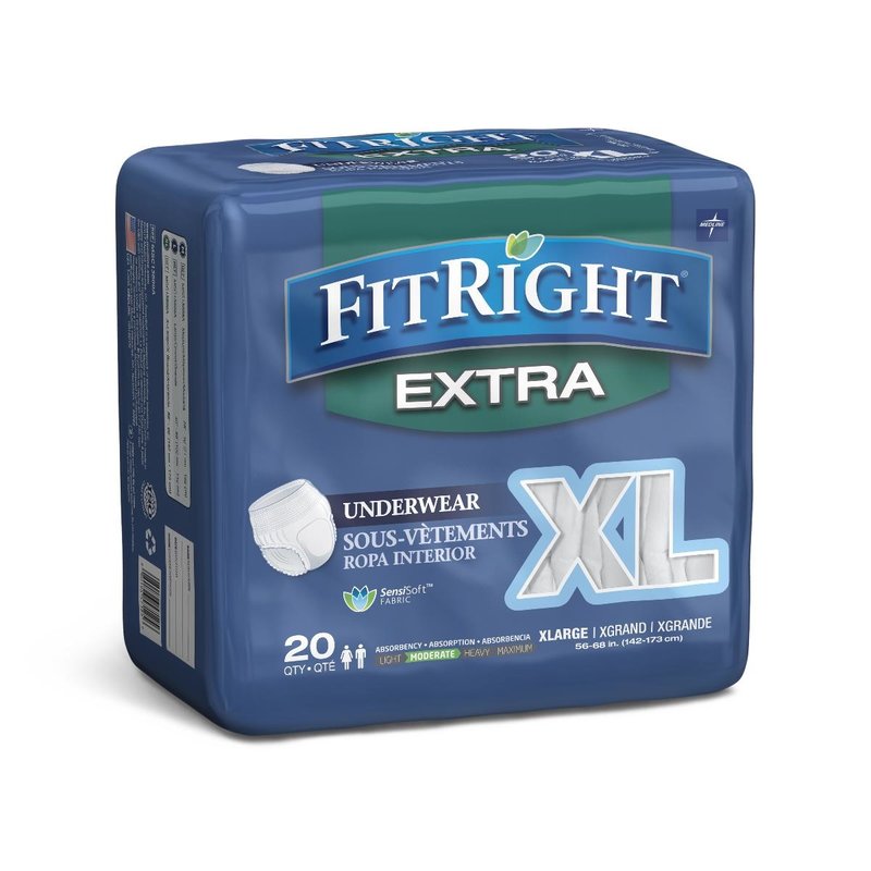 Medline FitRight Extra Protective Underwear - Case (80 per case)