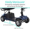 VIVE 4 Wheel Mobility Scooter A VH Series - 300 lb Weight Capacity - Blue