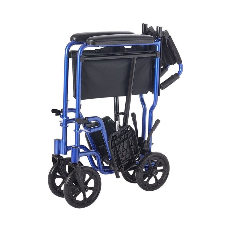 Rhythm 19" Aluminum Transport Wheelchair, Blue