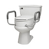 Bolt On Raised Toilet Seat Riser with Arms - Elongated Seat