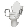 Bolt On Raised Toilet Seat Riser with Arms - Elongated Seat