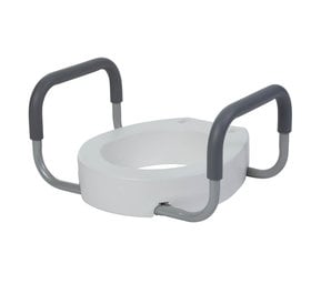 Bolt On Raised Toilet Seat with Arms - Elongated Seat