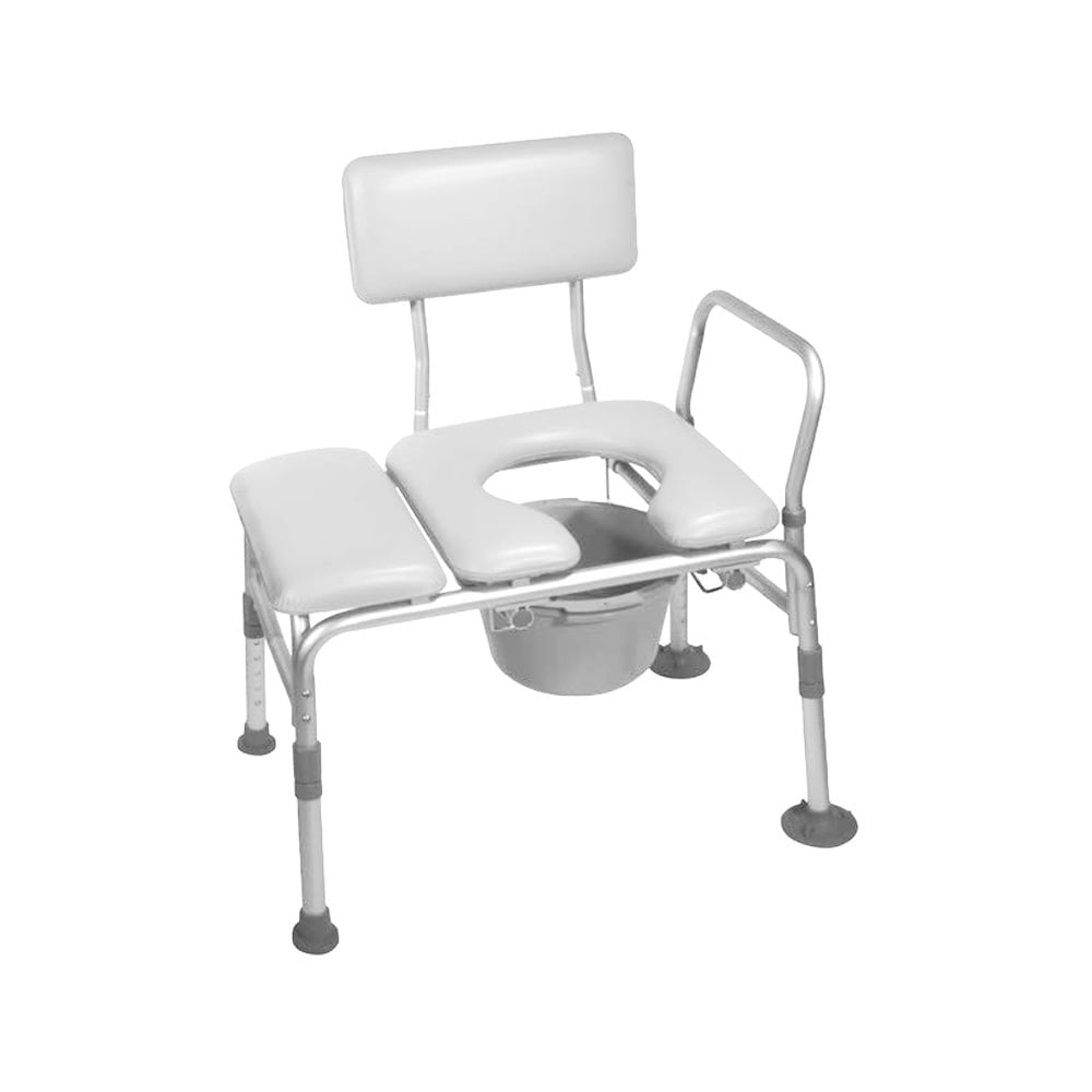 Padded Transfer Bench With Commode Opening Accessibility Medical