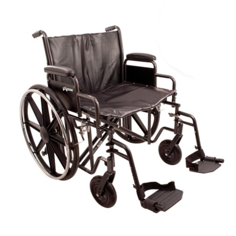 Refurbished Manual Wheelchair with Swing-Away Footrests, 24"