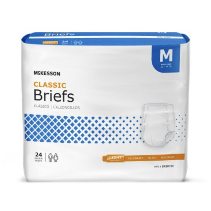 McKesson McKesson Unisex Adult Incontinence Brief McKesson Classic Medium Disposable Light Absorbency - (1 Case 96 diapers)