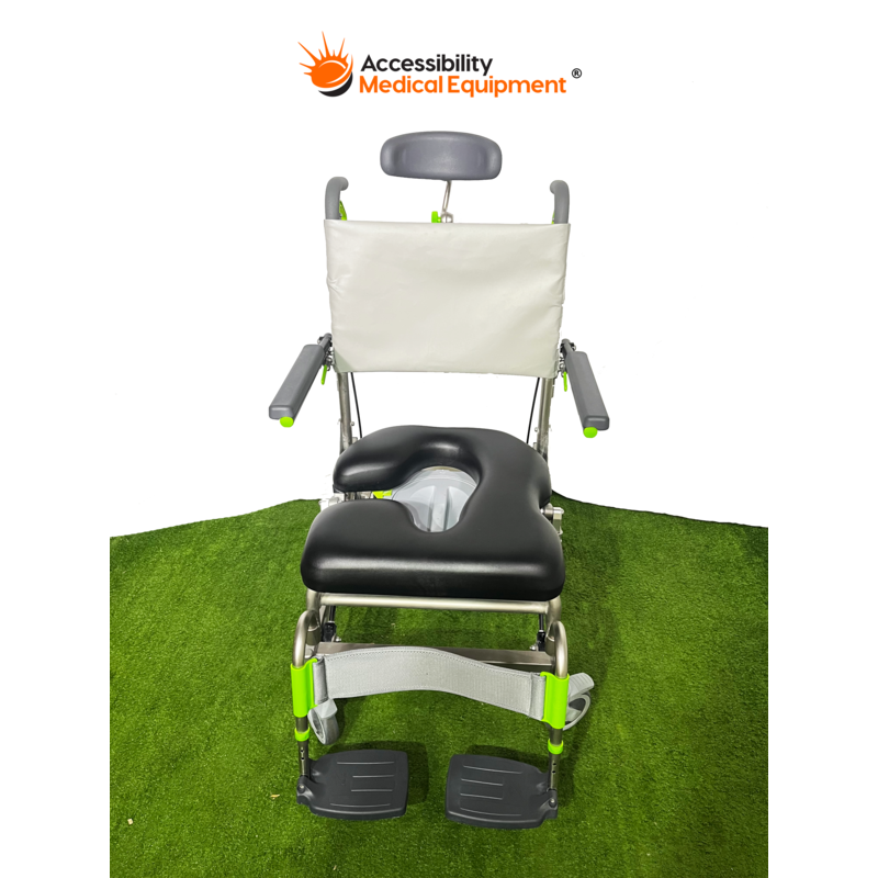 Refurbished RAZ Tilt in Space Rolling Shower/Commode Wheelchair Refurbished RAZ Tilt in Space Rolling Shower/Commode Wheelchair