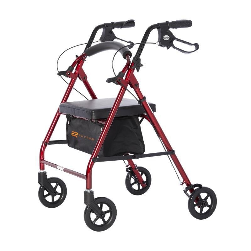 Royal - Aluminum 4 Wheel Rollator - Red