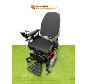 Refurbished Quantum 610 Power Wheelchair with Tilt, and Vertical Lift, Working Batteries, Red