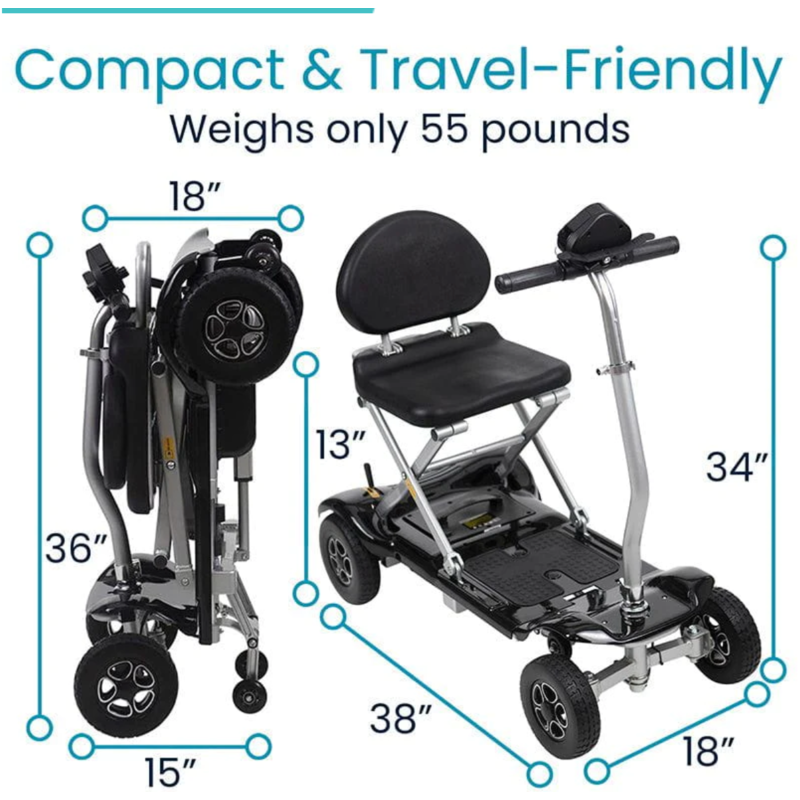 4 Wheels Mobility Scooter Folding Electric Scooters Home Travel