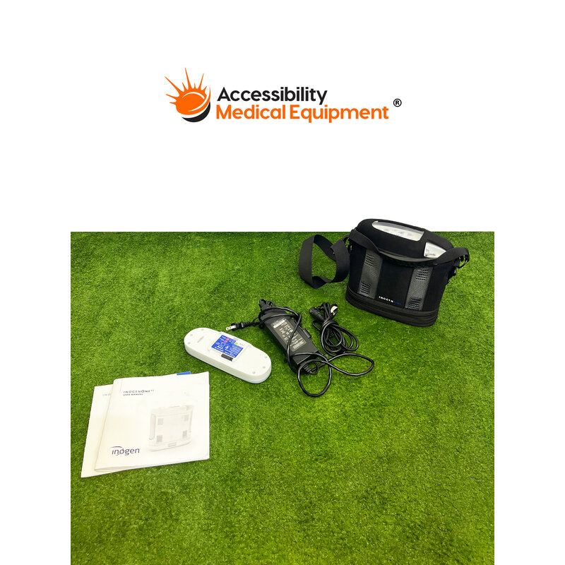 As Is Inogen One G3 Portable Oxygen Concentrator with 2 Batteries, Standard & Car Chargers