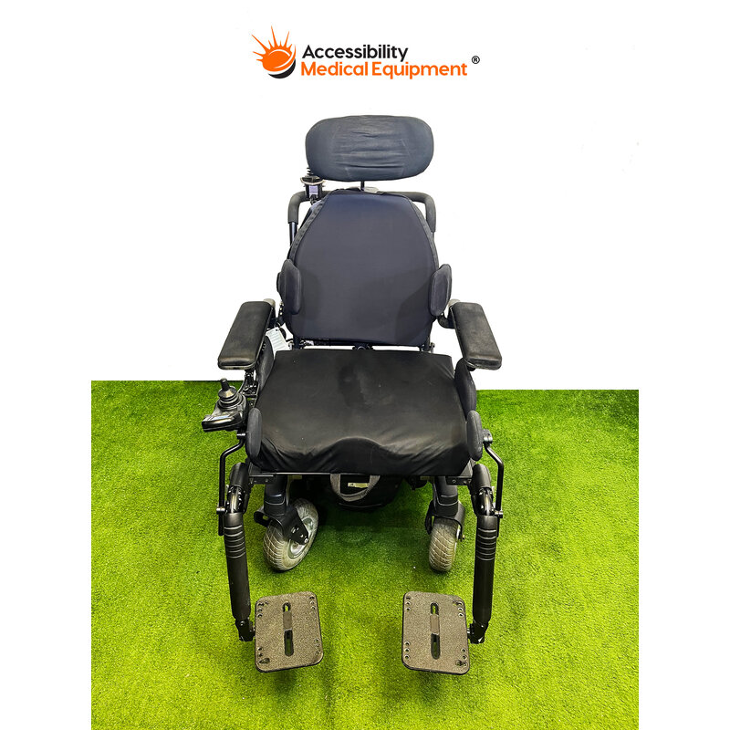 Refurbished Quantum Rival Power Wheelchair with Tilt, Recline, and Working Batteries, Silver