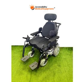 Refurbished Quantum Rival Power Wheelchair with Tilt, Recline, and Working Batteries, Silver