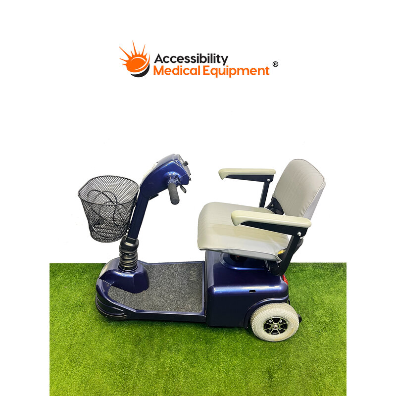 Refurbished Pride Rally 3-Wheel Mobility Scooter with Working Batteries, Blue