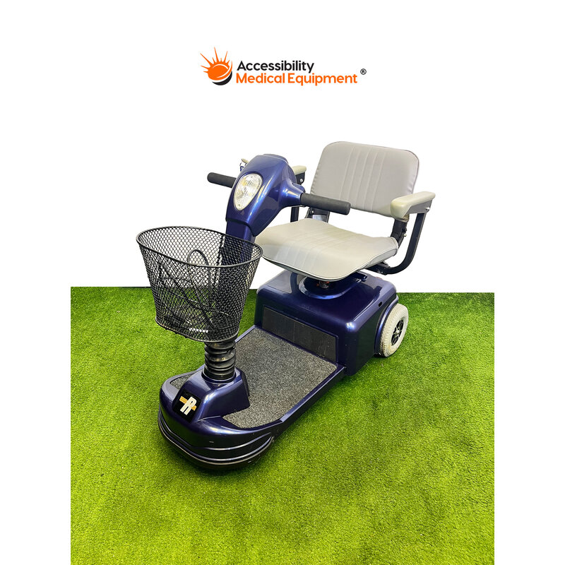 Refurbished Pride Rally 3-Wheel Mobility Scooter with Working Batteries, Blue