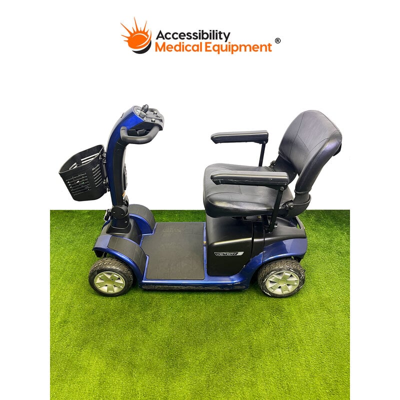 Refurbished Pride Victory 9 Mobility Scooter, 4-Wheel, Blue, with New Batteries