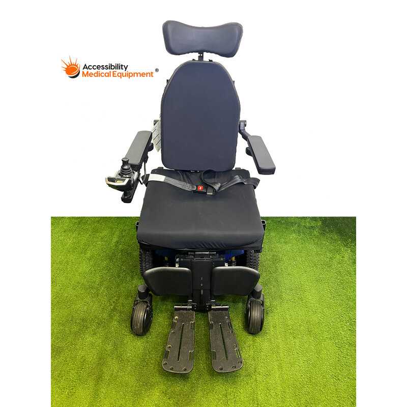 Refurished Quantum Edge 3 Power Wheelchair with Tilt, Recline, Elevating Footrest, Working Batteries, Blue