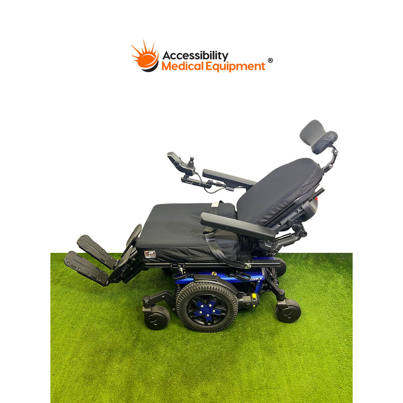 Refurished Quantum Edge 3 Power Wheelchair with Tilt, Recline, Elevating Footrest, Working Batteries, Blue