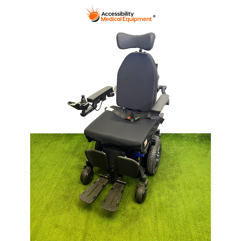 Refurished Quantum Edge 3 Power Wheelchair with Tilt, Recline, Elevating Footrest, Working Batteries, Blue