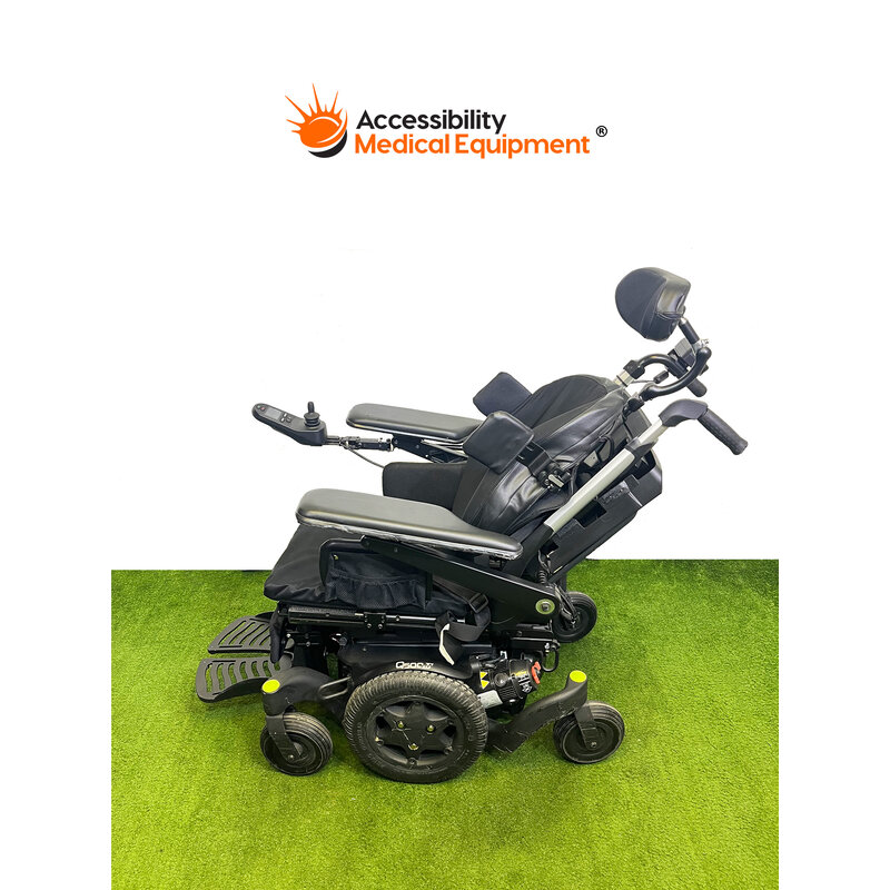 Refurbished Quickie Q500M Power Wheelchair with Tilt and Recline, Batteries Included, Black
