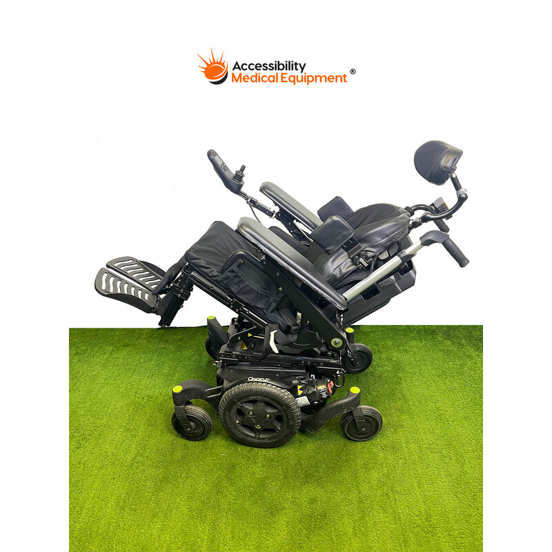 Refurbished Quickie Q500M Power Wheelchair with Tilt and Recline, Batteries Included, Black