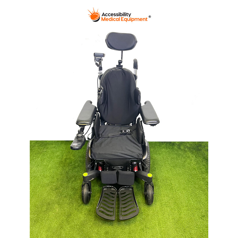 Refurbished Quickie Q500M Power Wheelchair with Tilt and Recline, Batteries Included, Black