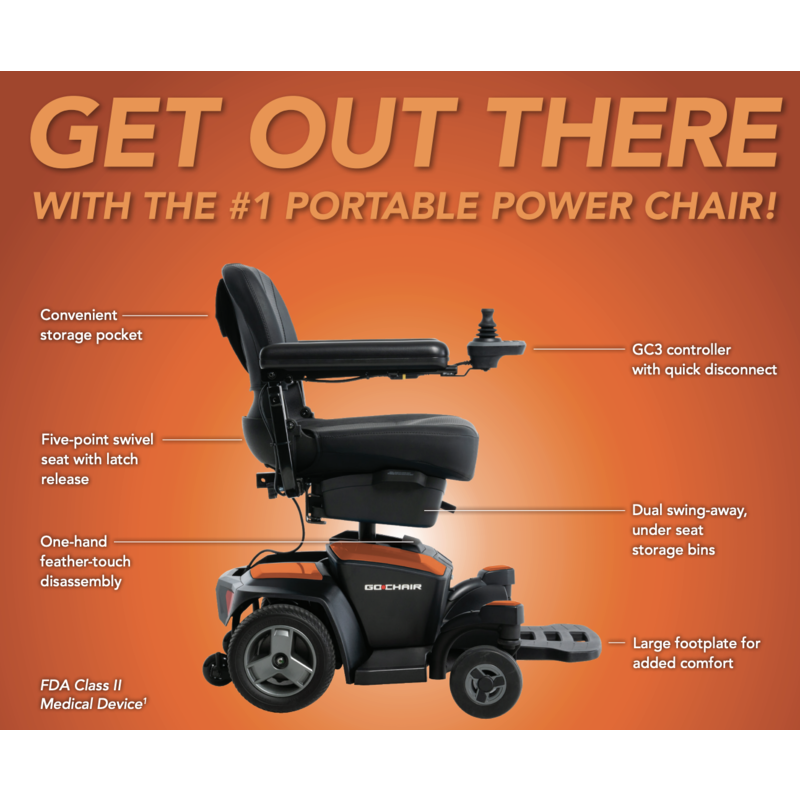 NEW Pride Go Chair Portable/Compact Power Wheelchair
