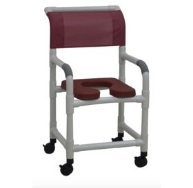 MJM International MJM International Rolling Shower Chair with Padded Commode Seating - 18" Seat