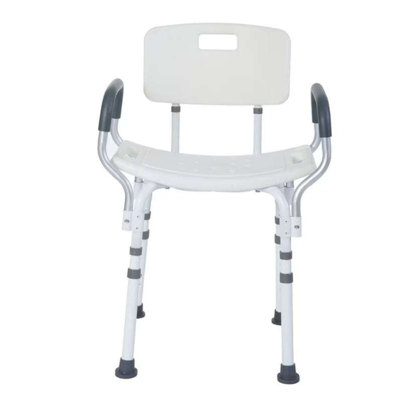 Premium Shower Chair with Back and Padded Arms