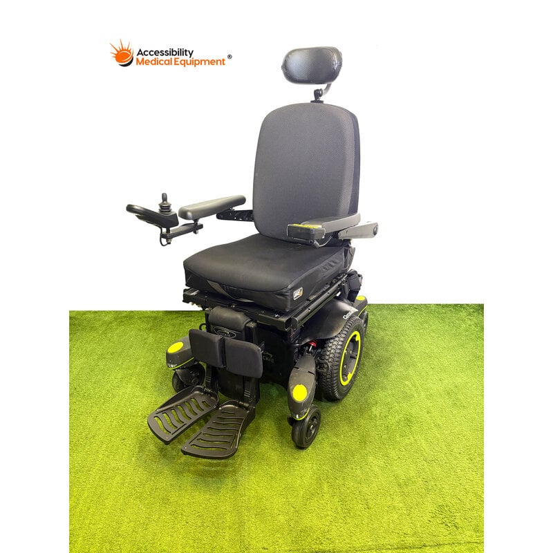 Refurbished Quickie Q700M Powerchair with Tilt, Recline, Elevating Legrests, and New Batteries, Lime Green