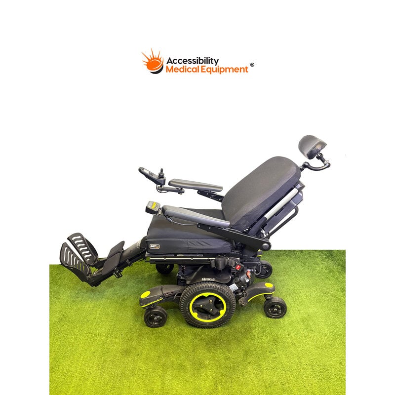 Refurbished Quickie Q700M Powerchair with Tilt, Recline, Elevating Legrests, and New Batteries, Lime Green