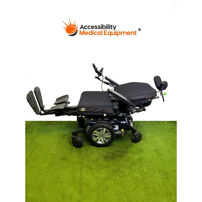 Refurbished Quantum Edge 3 Power Wheelchair with Tilt, Recline, and Elevating Legrests, Batteries Included, Blue