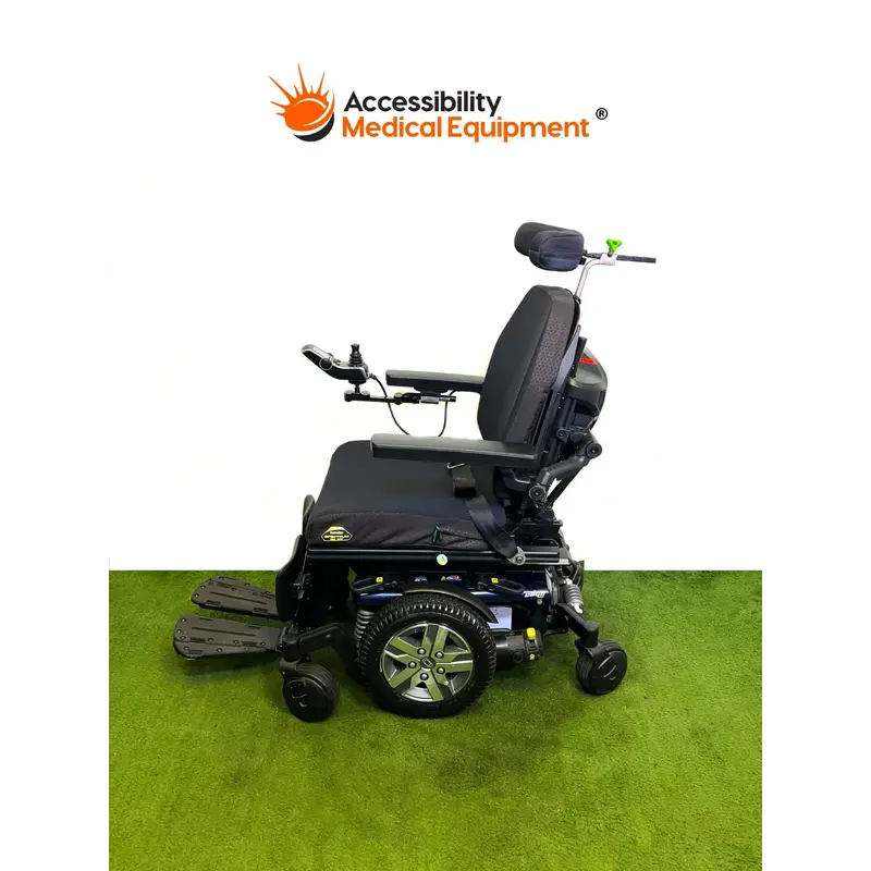 Refurbished Quantum Edge 3 Power Wheelchair with Tilt, Recline, and Elevating Legrests, Batteries Included, Blue