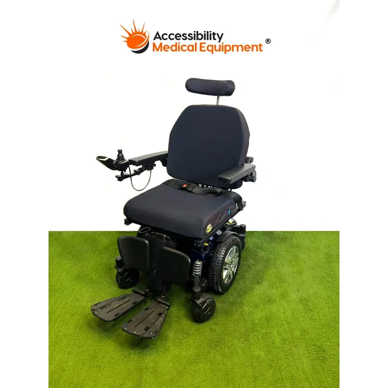 Refurbished Quantum Edge 3 Power Wheelchair with Tilt, Recline, and Elevating Legrests, Batteries Included, Blue