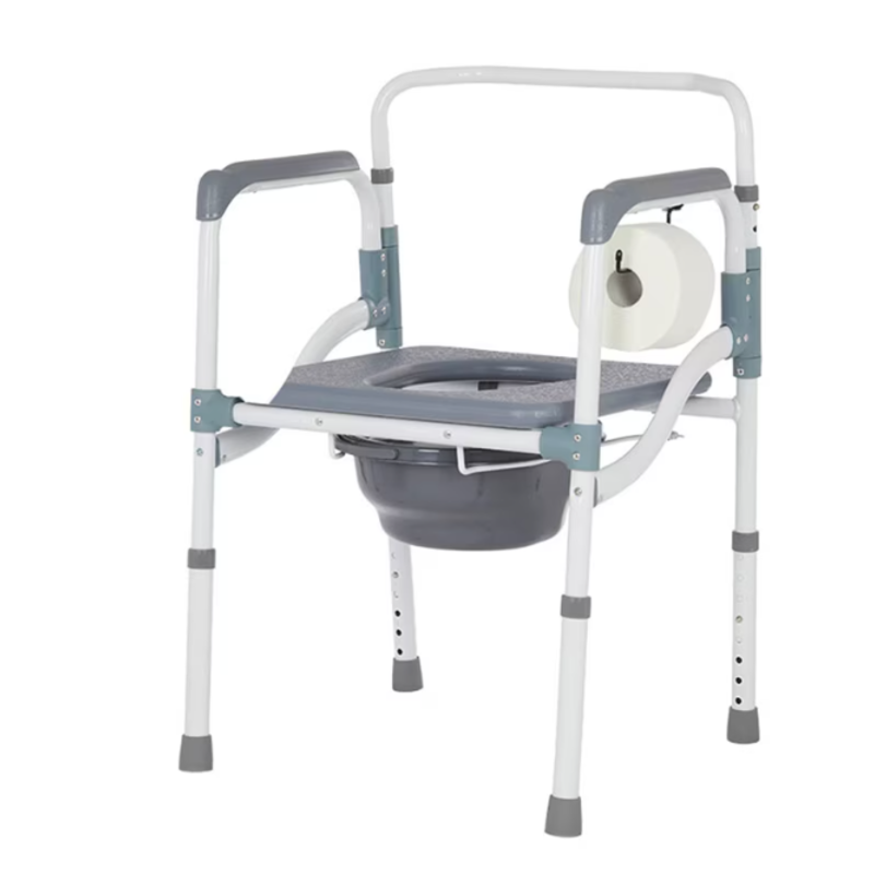 Folding Powder Coated Aluminum Commode 3 in 1