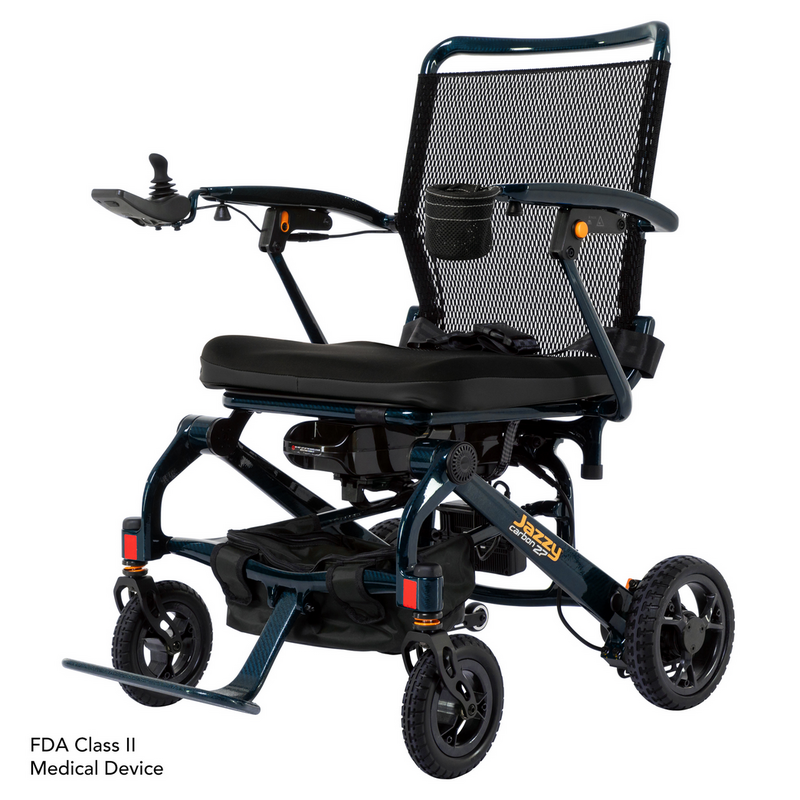 Pride Jazzy Carbon 27 Folding Lightweight Power Chair - 27.8 lbs - 300 lb Weight Capacity