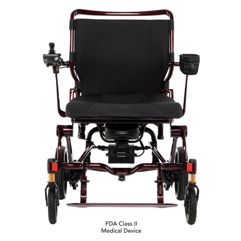 Pride Jazzy Carbon 27 Folding Lightweight Power Chair - 27.8 lbs - 300 lb Weight Capacity