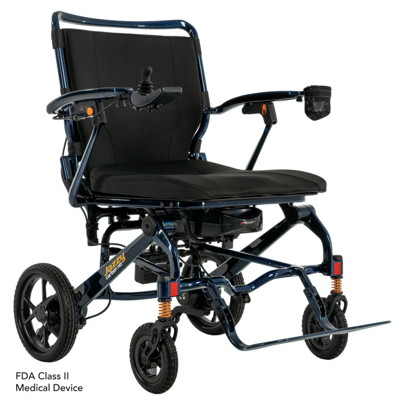 Jazzy Carbon HD Light Weight - Heavy Duty Folding Power Chair - 32.2 lbs - 400 lb Weight Capacity