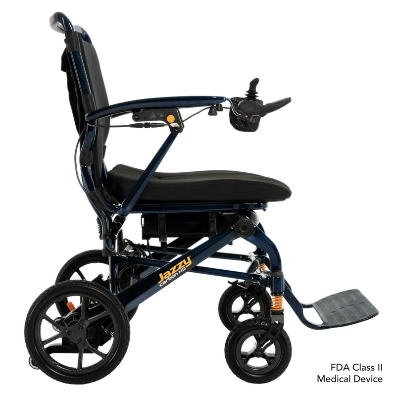 Jazzy Carbon HD Light Weight - Heavy Duty Folding Power Chair - 32.2 lbs - 400 lb Weight Capacity
