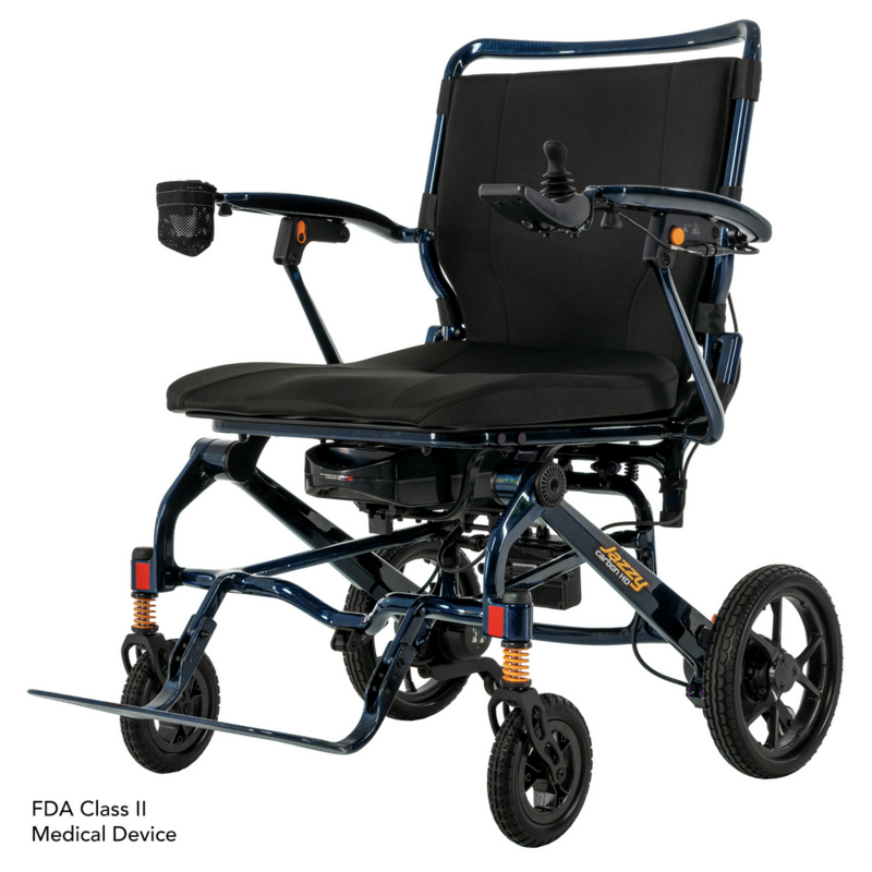 Jazzy Carbon HD Light Weight - Heavy Duty Folding Power Chair - 32.2 lbs - 400 lb Weight Capacity