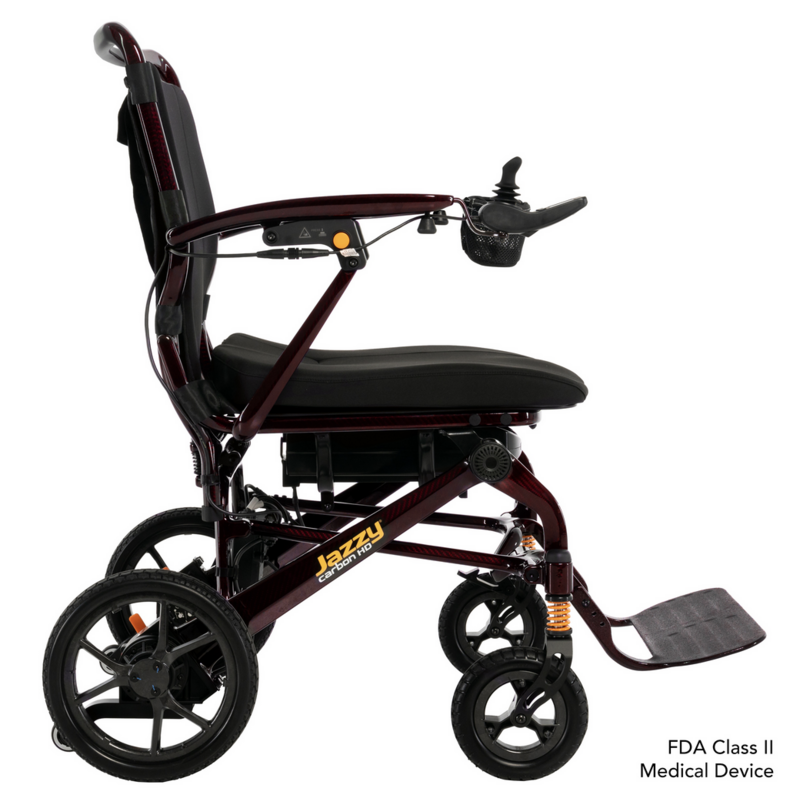 Jazzy Carbon HD Light Weight - Heavy Duty Folding Power Chair - 32.2 lbs - 400 lb Weight Capacity