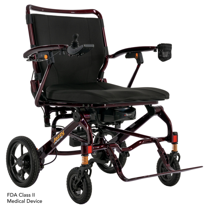 Jazzy Carbon HD Light Weight - Heavy Duty Folding Power Chair - 32.2 lbs - 400 lb Weight Capacity