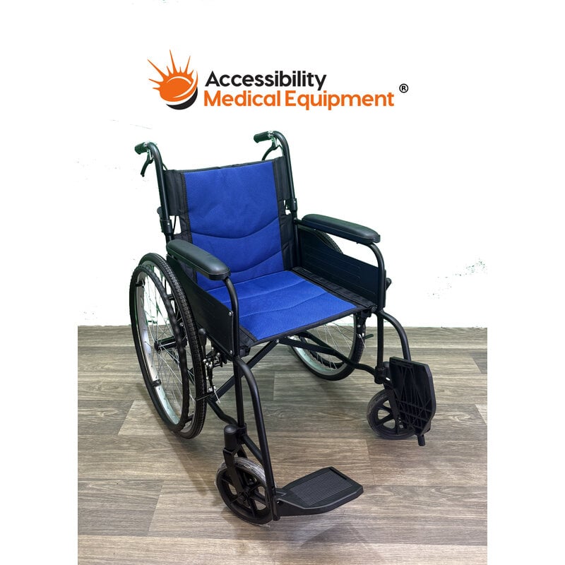 New Lightweight Manual Wheelchair - Swing Away Leg Rests -18" Seat - 28 lbs 240lb Weight Capacity - Returned  Unopened Box